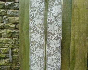 Vintage old French Linen filet lace trim
