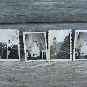 4 Photos anciennes 1944/1945 noire et blanc Femme petit format 55 mm x 45 mm