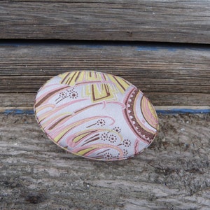 Ancienne boite en carton et tissu ovale boite à bijoux