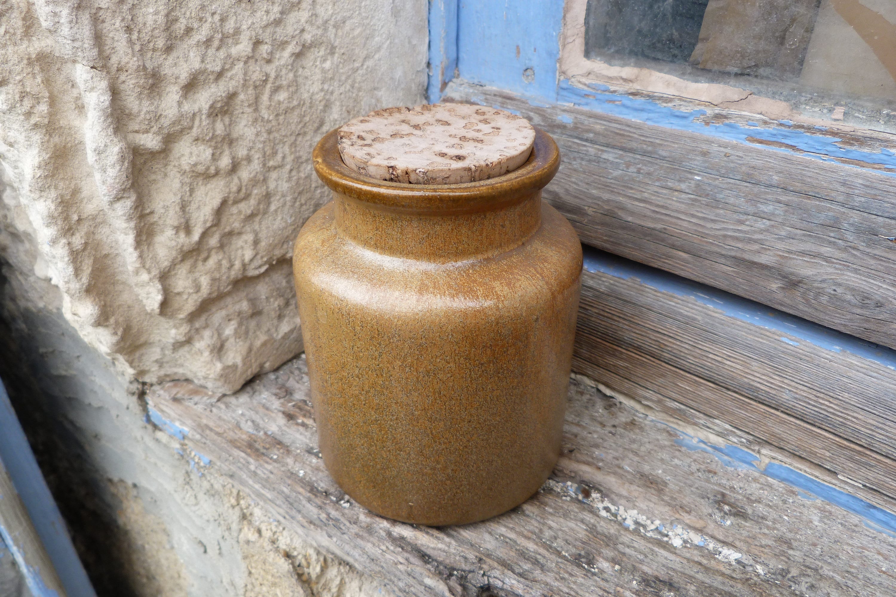 Vintage Pot en Grés Ancien Pot à Moutarde