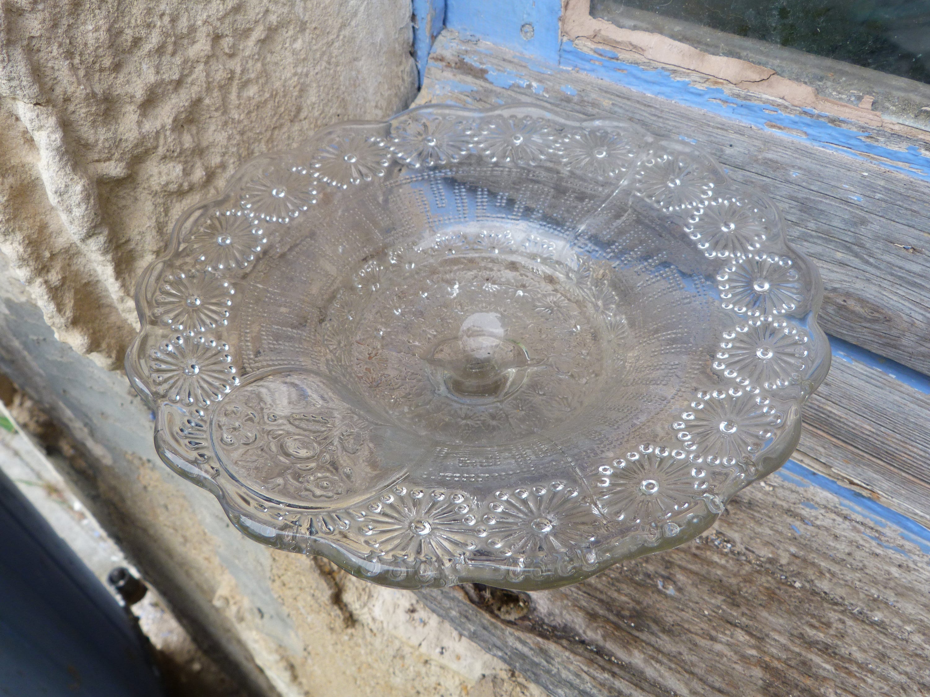 Coupe en Verre Ancienne Présentoir à Gateaux