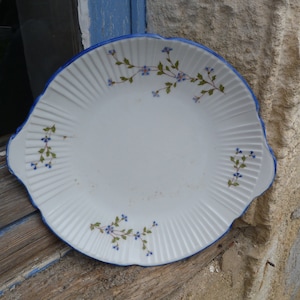 Vintage  old French Limoges  porcelaine floral platter