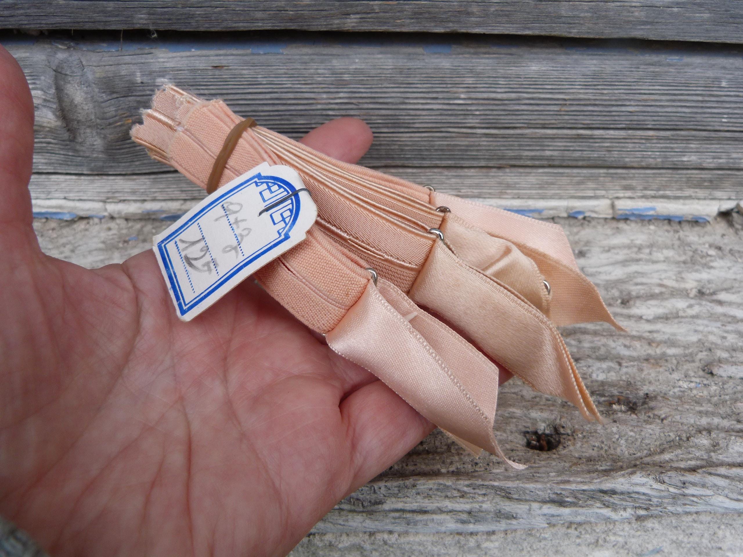 Garthers Examples Vintage Old French 2 Pairs of Salmon Pink Garthers for Garters Belt ...