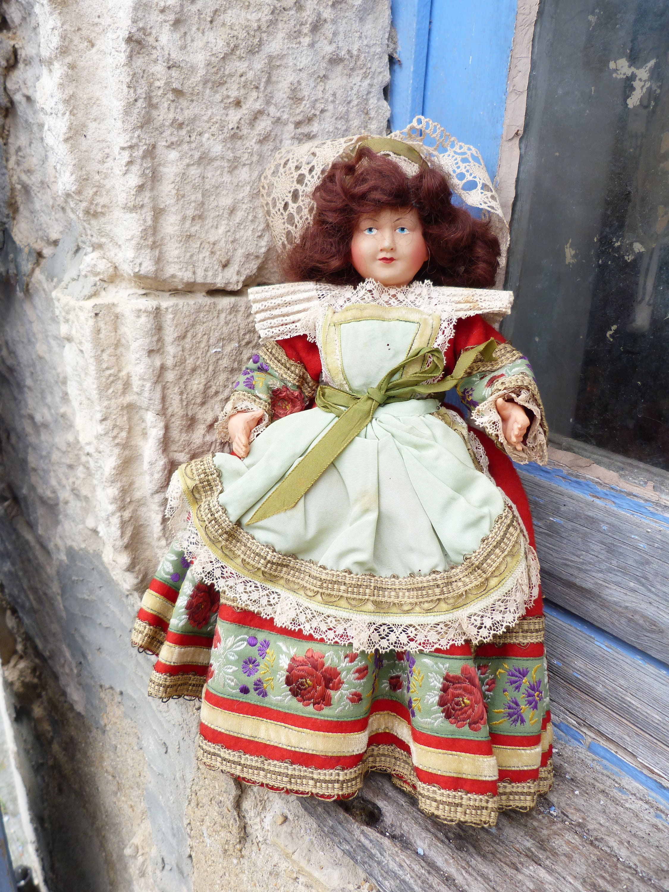 Vintage Antique 1920/1930s French Big Folklorical Celluloid Vintage Antique 1920/1930s French Big Folklorical Celluloid