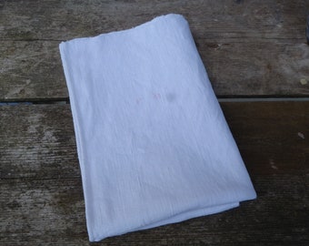 Vintage homespun 1900 old French 100% linen white dish towel cloth /Torchon