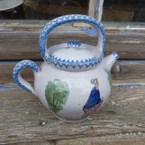 Antigua tetera XIXème Faience Charolles Charolles Francia