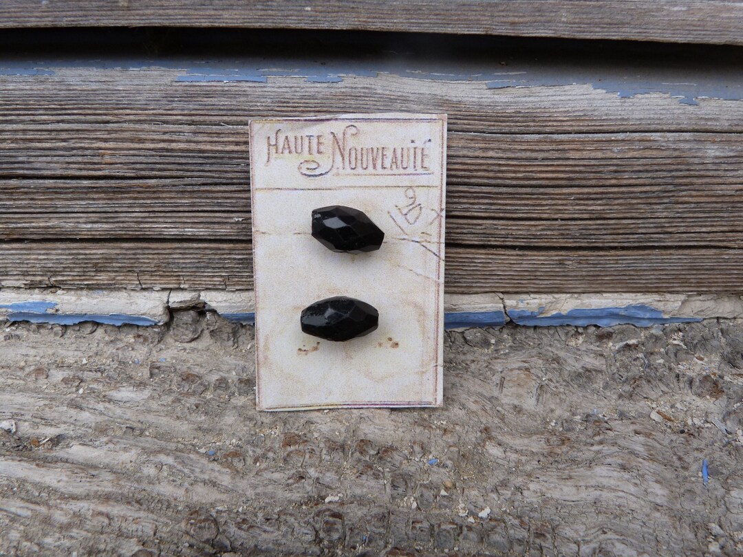Vintage Antique 1890 French Victorian 2 Black Jet Buttons - Etsy