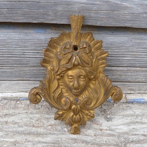 Vintage old French Bronze furniture embelishment adornment hardware