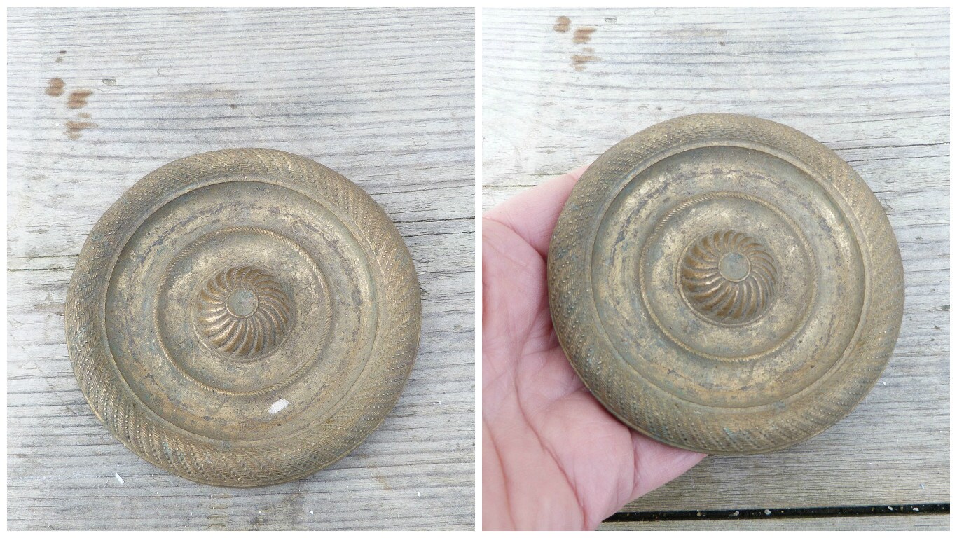 Vintage 1900 Matériel en Bronze Doré Rosace Applique Ornements France