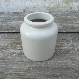 Vintage 1900 old French Mustard clay  pot  / Petit pot en gres/ saloir/ pot à graisse /primitive/Country