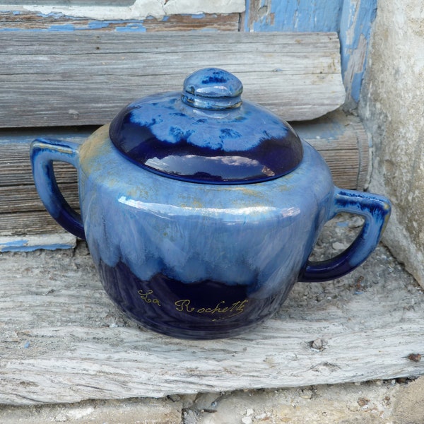 Pot en céramique  bleu