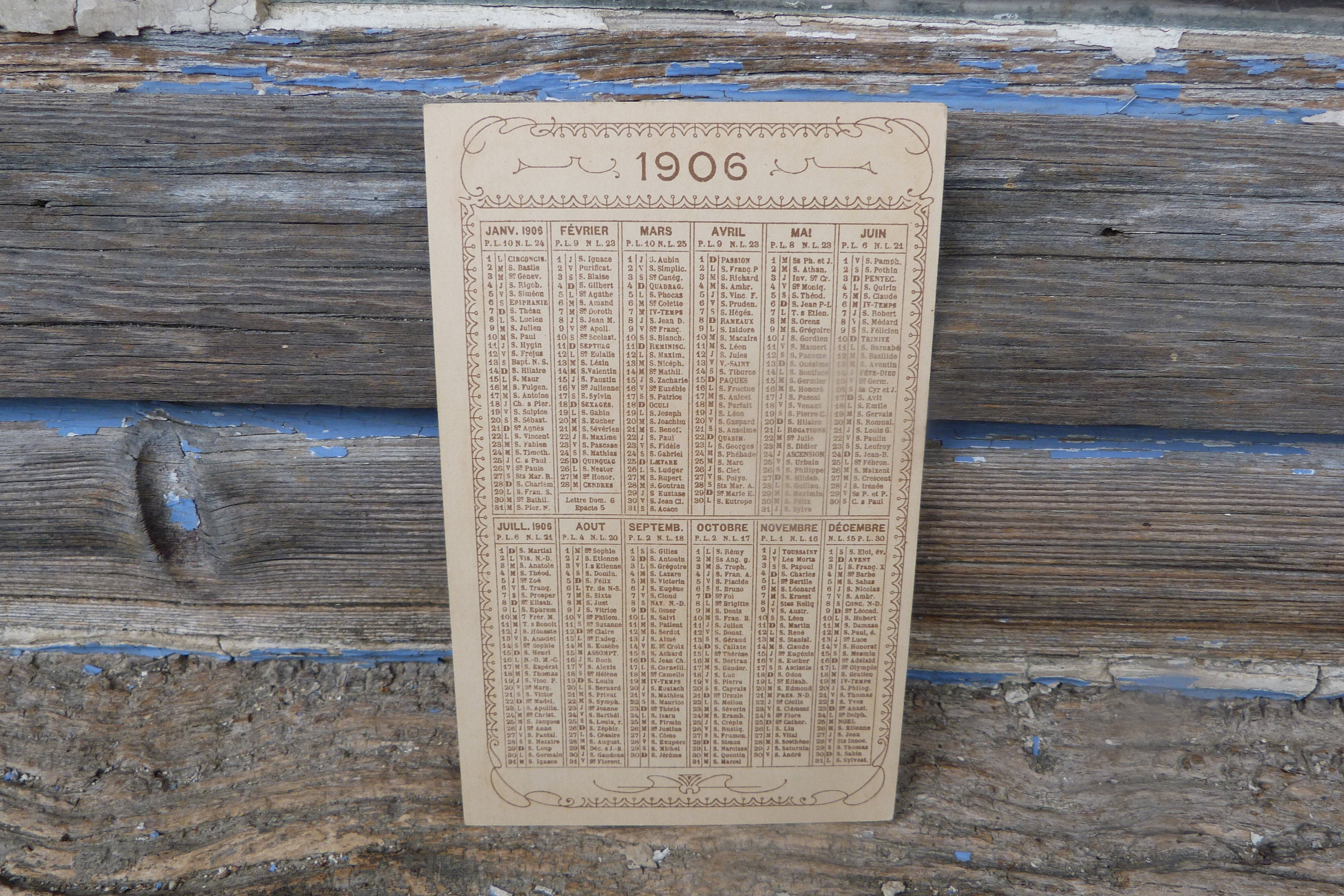 Vintage 1906 Old French Calendar Chromolithograph Etsy UK