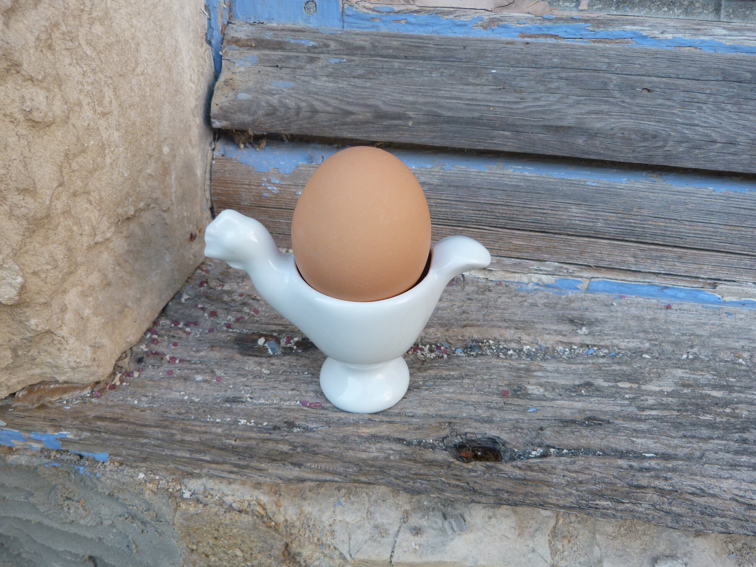 Coquetier Ancien Limoges en Forme de Poule