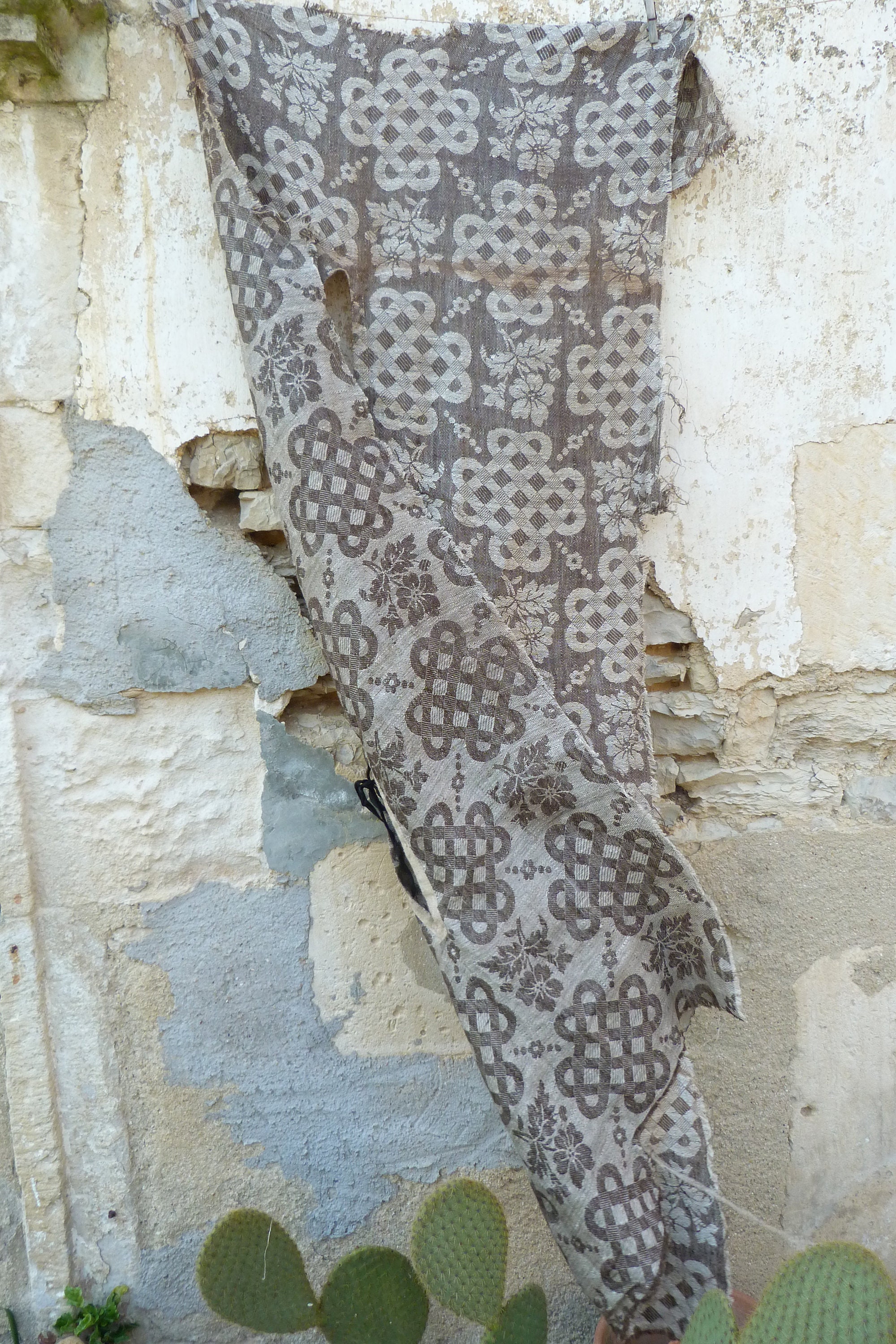 Tissu Asiatique Ancien Tissage Main Japonais Ramie