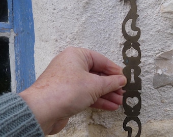 Vintage  old French  metal key hole escutcheon