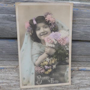 Carte postale fantaisie  enfant photo recoloriée