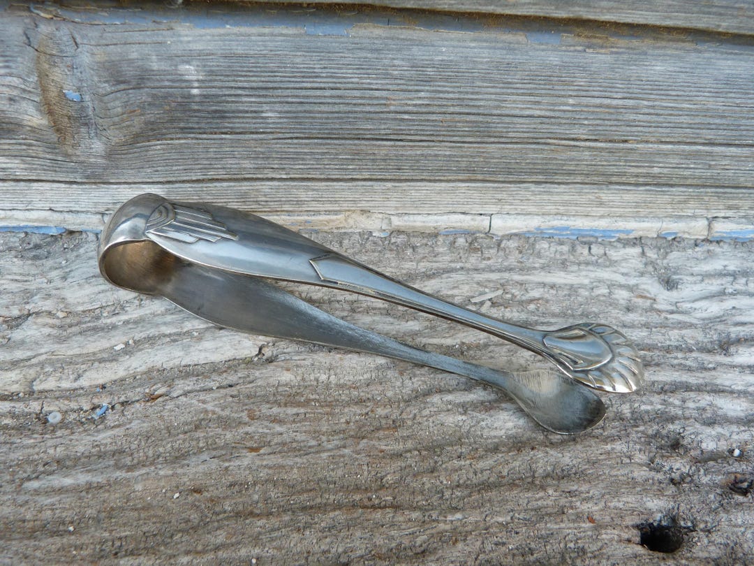 フランス　アンティーク　アールデコ時代1920年の銀刻印トング フランス アンティーク アールデコ時代1920年の銀刻印トング
