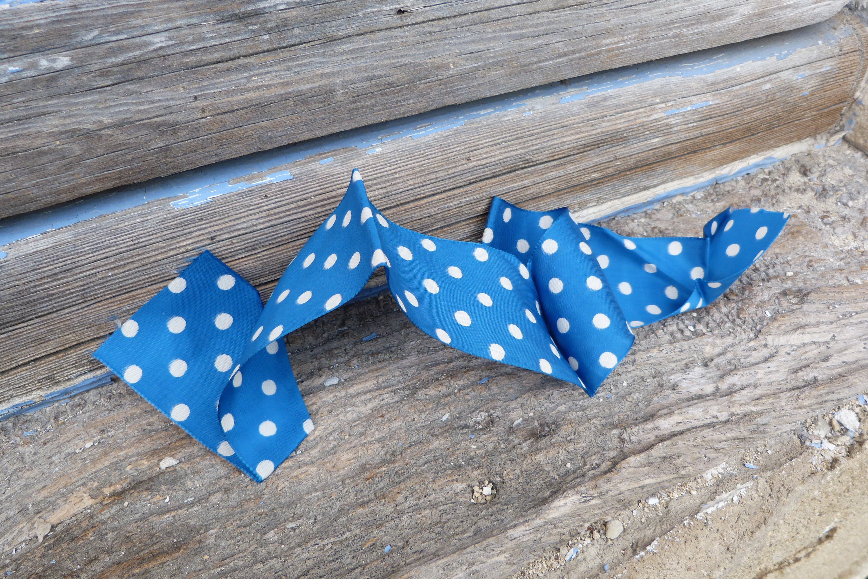 Ruban Soie A Carreaux Mercerie Ancienne 80 cm X 5 cm