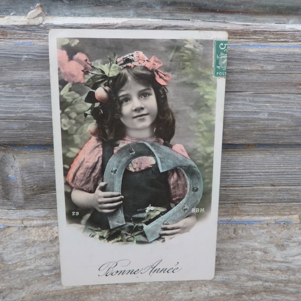 Carte postale 1900   Photo recoloriée Enfant Petite fille