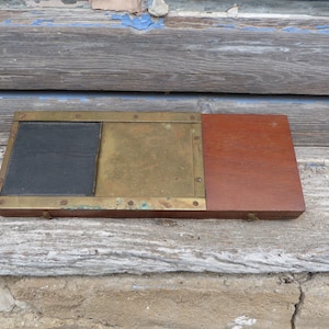 Vintage old French developing photographie wood box contact printer