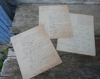 ヴィンテージ アンティーク 1900 年代の古いフランスの手書きの手紙と