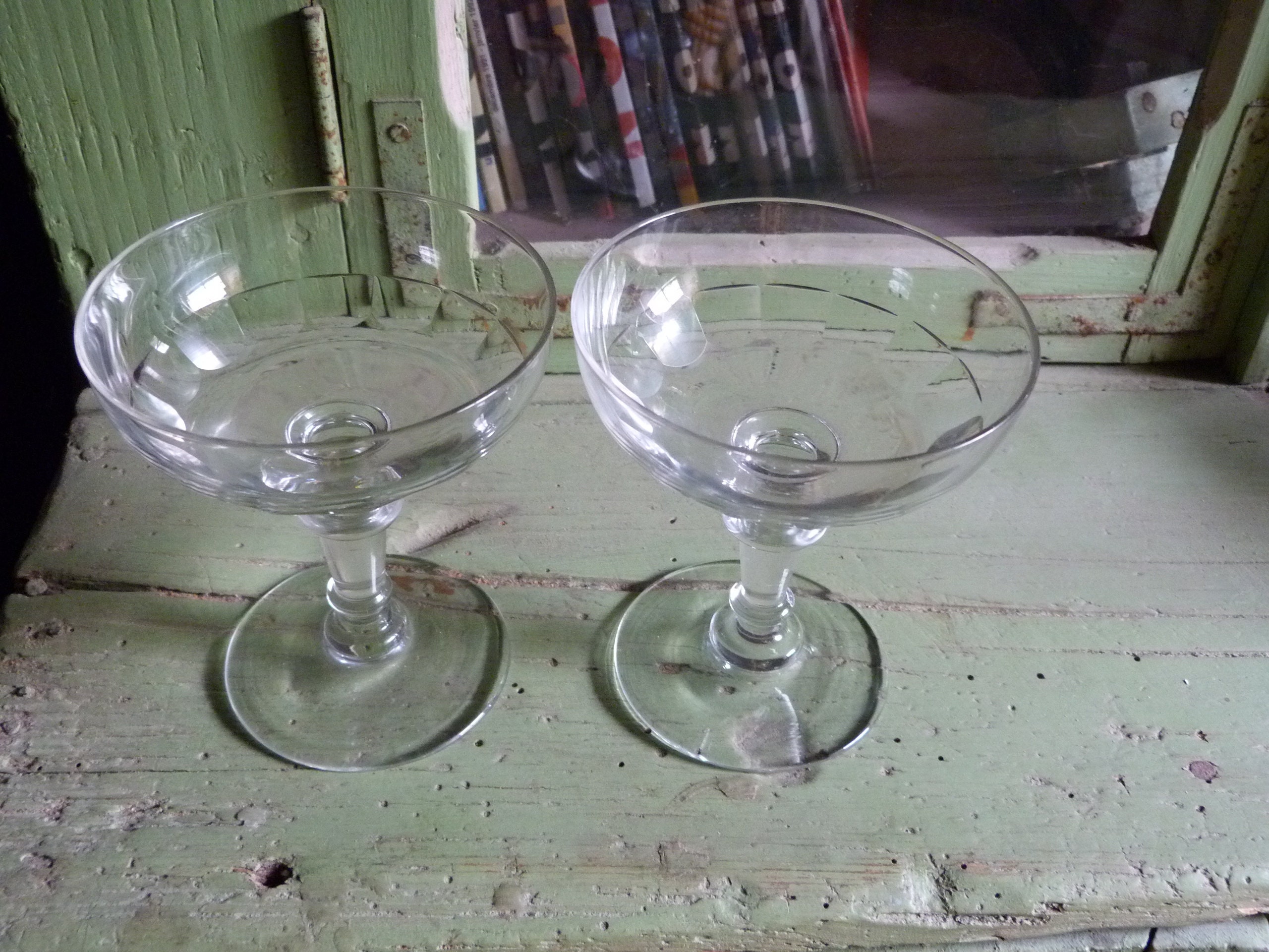 MINT Vintage 1970's Crystal Baccarat Coupe Champagne Glasses