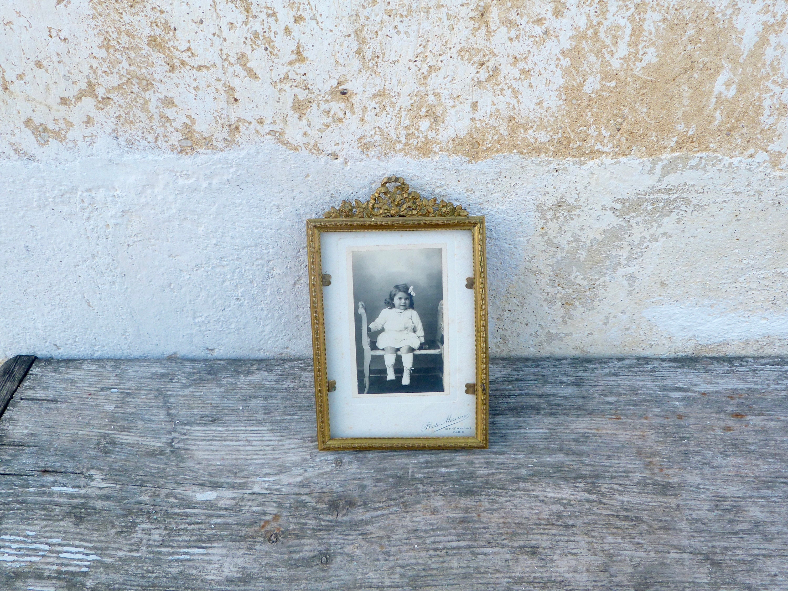 Cadre Photo en Bronze Doré Xixème Siècle