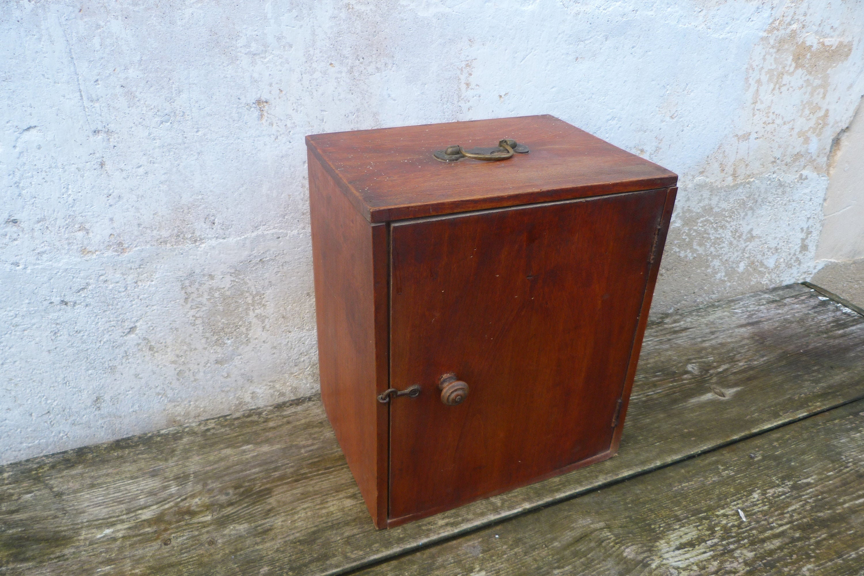 Ancienne Boite à Coiffe en Bois Xixeme Siècle Art Populaire