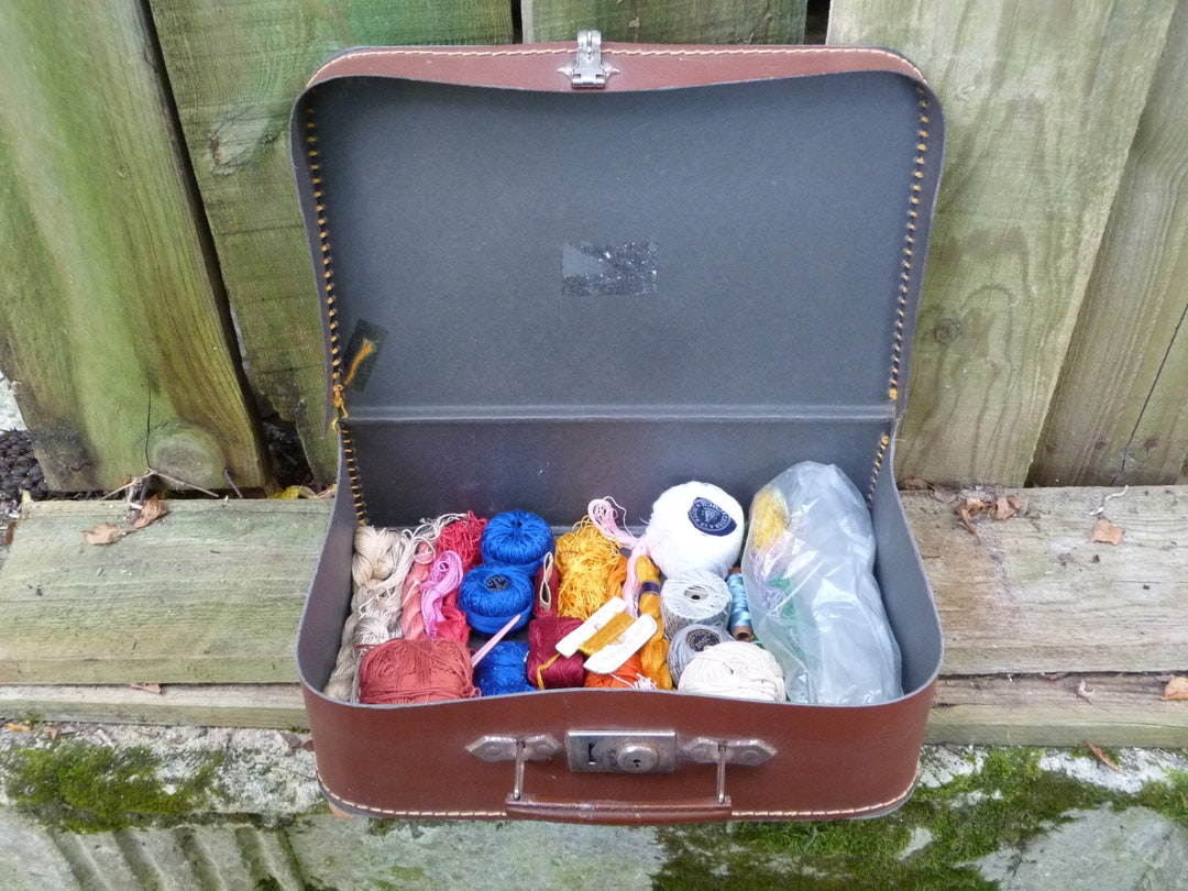 Vintage 1950 French Malette Small Case Full of Yarns - Etsy