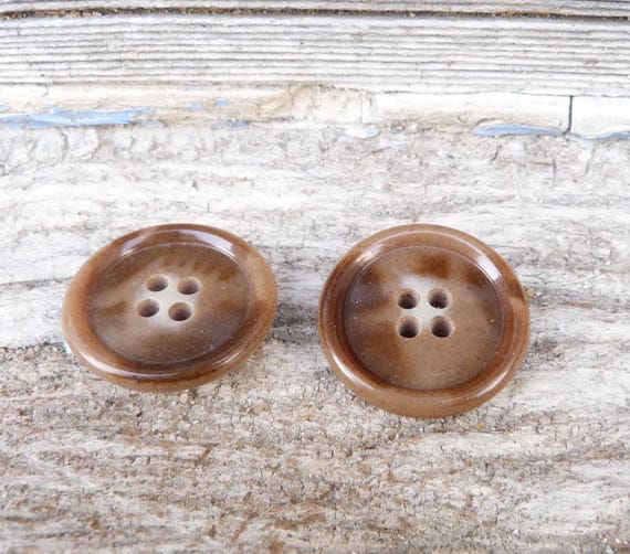 Vintage 1930/1950 French Brownclassic Corrozo Buttons Set of 2