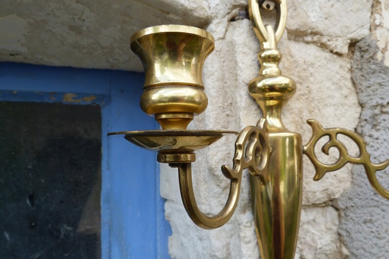 Vintage Old French Pair of Brass Piano Candle Holders /sconces Etsy