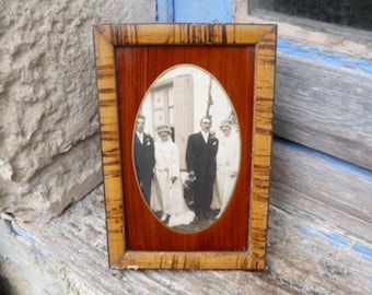 Vintage  1920 old French standing photo frame  bridal photography wedding