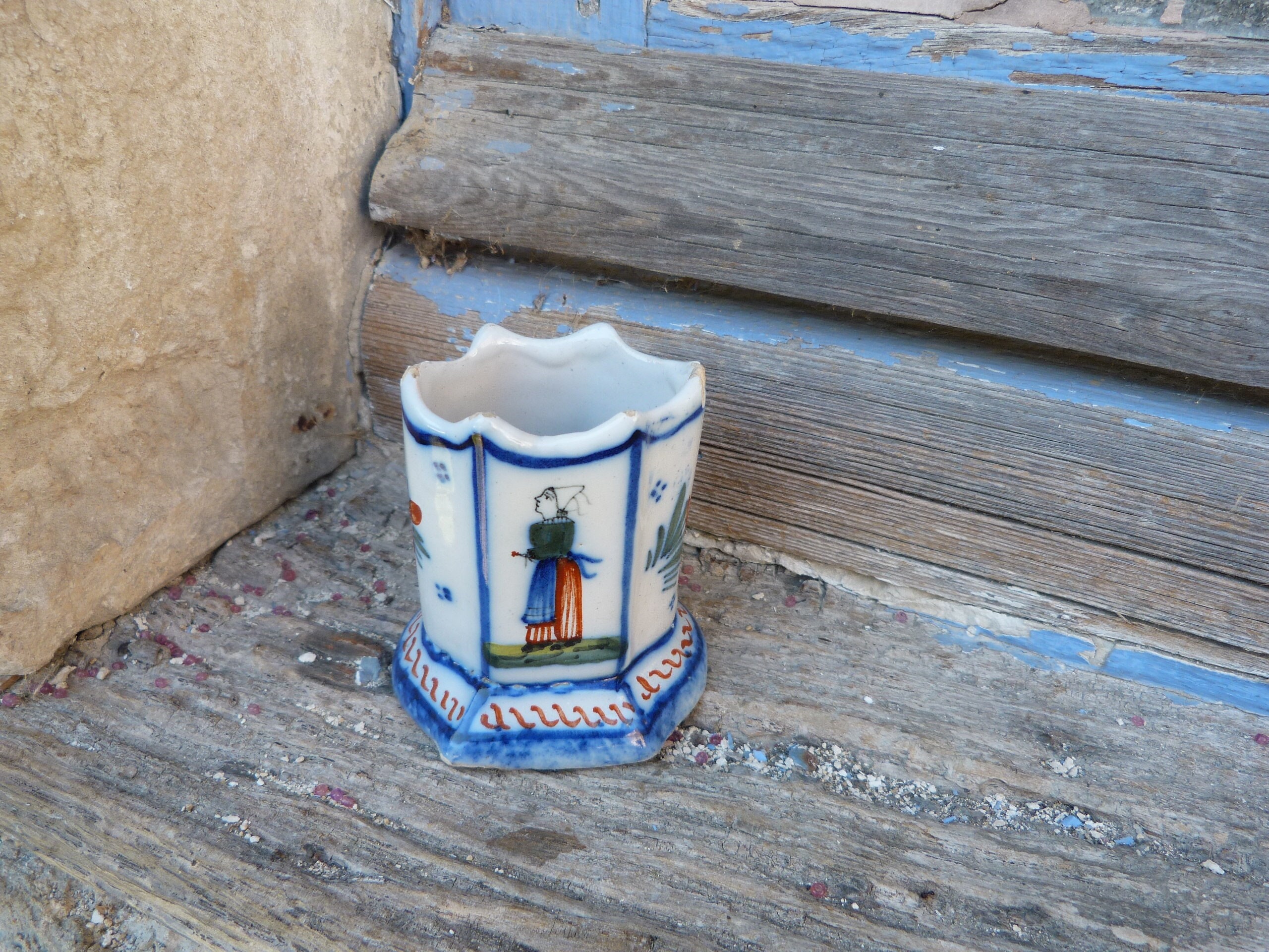 Petit Pot Henriot Quimper Ancien Personnages Homme et Femme