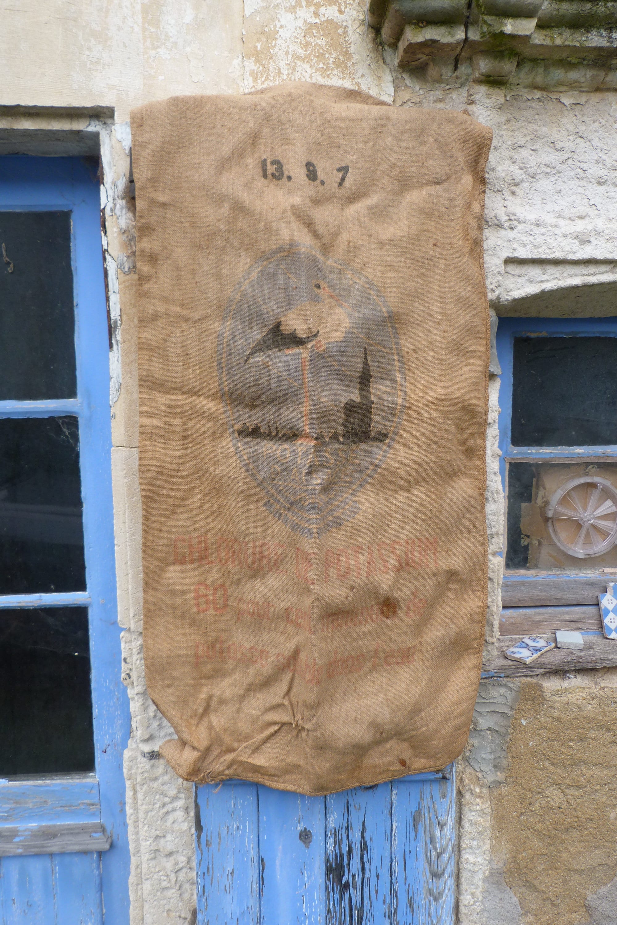 Sac Ancien Potasse d'alsace Toile de Jute