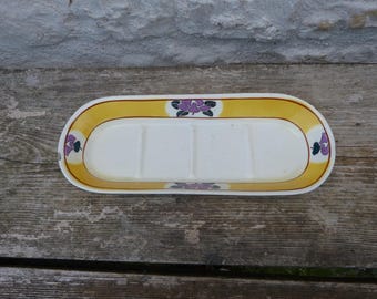 Vintage 1930 Art deco  Ceramica  soap  plate French bathroom Vanity deco