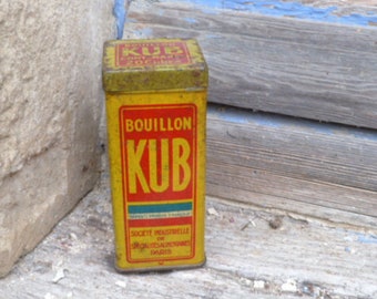 Vintage oude Franse 1930 Adv Collectible Bouillon KUB blikken doos