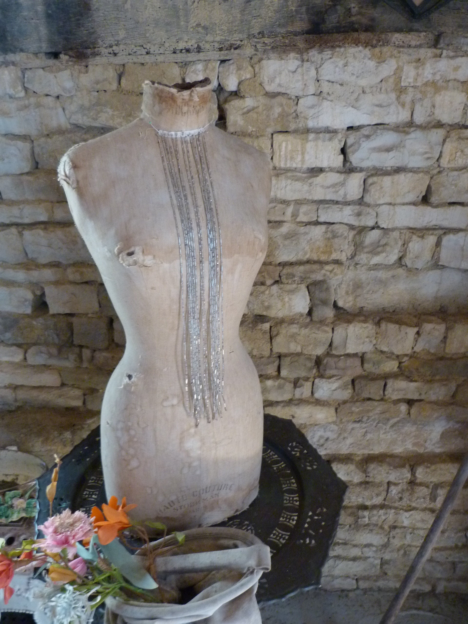 Grande Frange de Perles en Verre Galon Pour Abat Jour 1900/1920