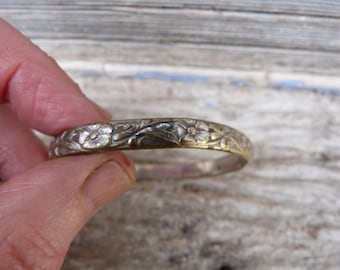 Vintage old French child  silver bangle bracelet