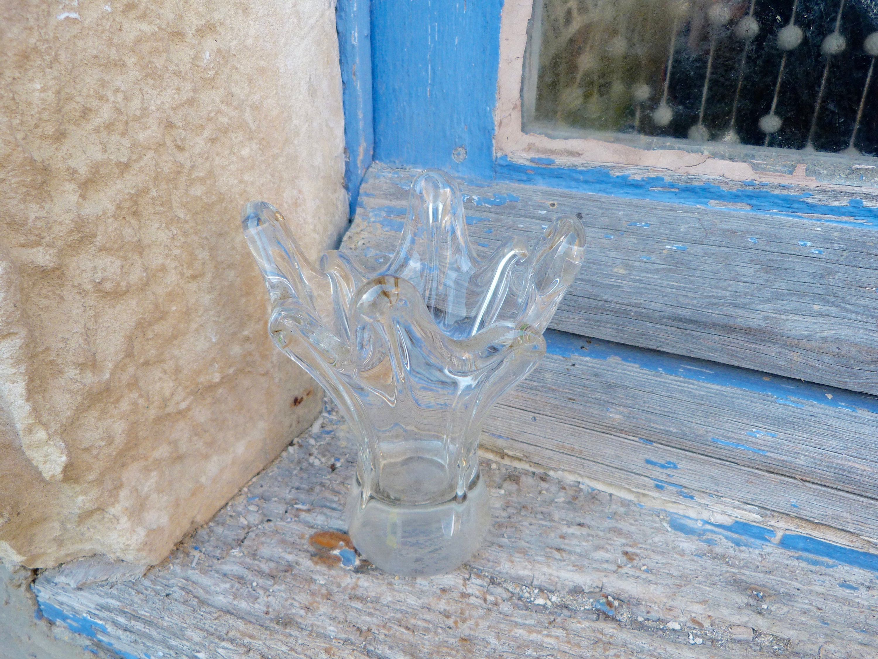 Vase d'aupers Vintage Freeform Cristal Vase Daum Nancy France