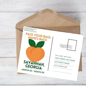Savannah GA I Bachelorette Invite Postkarte I Template I Personalisierbar