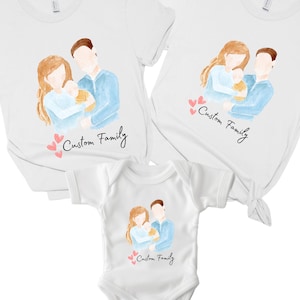 Customized Family Matching T-Shirt, Parents baby matching Tee, Family Love Tee, Family Tee for Easter, Picnic, and Spring Outing,