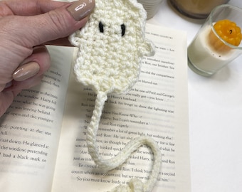 Ghost Bookmark Crochet Pattern, Crochet Tutorial,Book Lover Gift, Crochet Halloween Decor,Instant  Download, DIY Crochet for Beginners