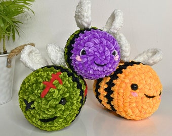 Halloween-virkmönster: Amigurumi Zombie, Häxa, Bi (PDF-mönster)