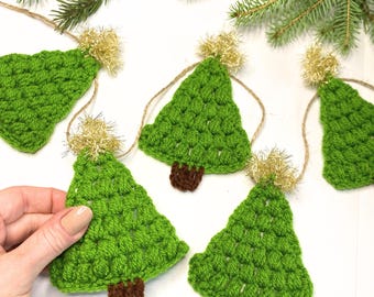 Christmas Tree Garland Crochet Pattern Christmas Home Decoration Crochet Idea Holiday Preparation