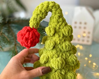 Patrón de ganchillo del Grinch navideño, juguete antiestrés giratorio, amigurumi fácil de hacer para decoración de invierno y regalos de inauguración de casa, juguete del Grinch para principiantes