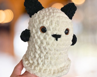 Patrón de ganchillo para Halloween: Amigurumi de gato fantasma (Descarga en PDF)