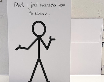 Funny Sarcastic Father's Day Card: Non-Emotional Offspring