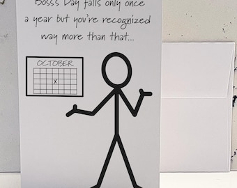 Snarky Boss&#39;s Day Card - Sarcastic Boss&#39;s Day Card - Funny Boss&#39;s Day Card