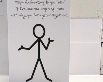 Funny Anniversary Card: Sarcastic Humor for Parents & Friends