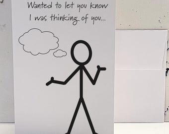 Snarky Thinking of You Card: Dark Humor Greeting
